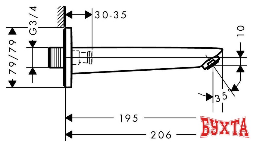 Излив Hansgrohe Logis [71410000] 2