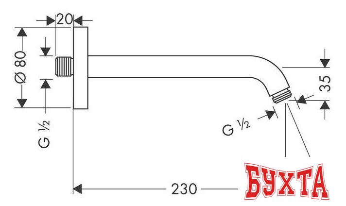 Держатель верхнего душа Hansgrohe 27412000 2