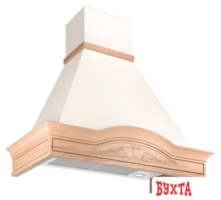 Кухонная вытяжка Elikor Вилла Фрукты 90П-650-П3Д (бежевый/дуб неокрашенный) (942290)