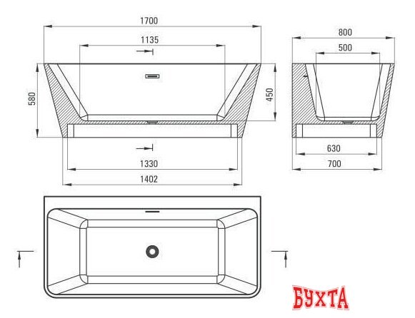 Ванна Deante Hiacynt KDH 017W 170x80 5