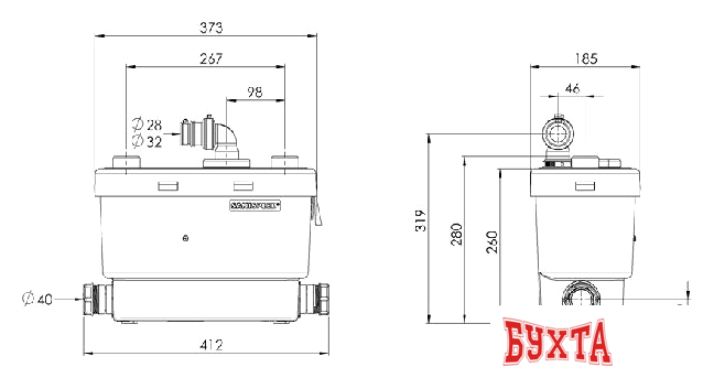 Канализационная установка SFA Sanispeed 3