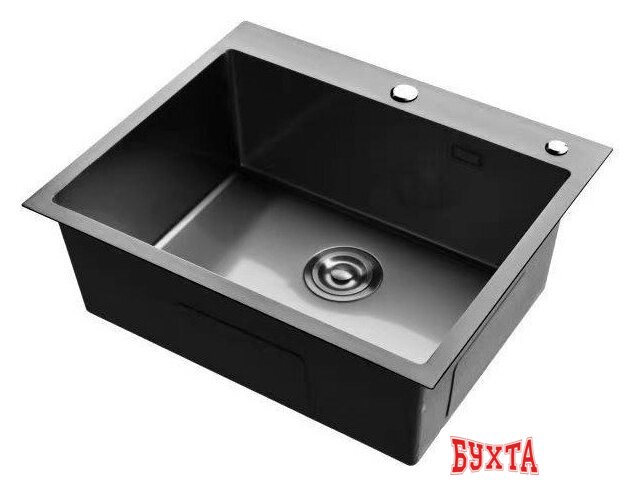 Кухонная мойка Roxen Simple 560220-55B PVD графит (с коландером и дозатором) 5