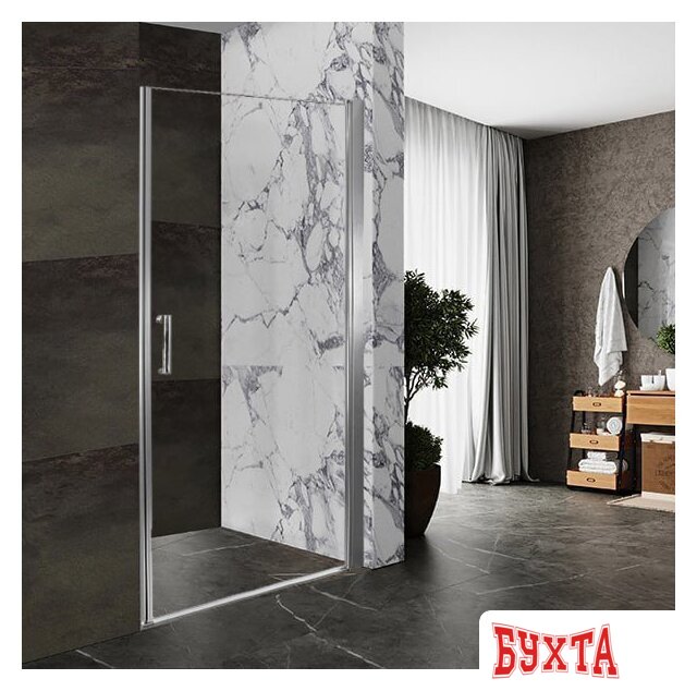 Душевая дверь Roxen Astra 580110-80B (черный/прозрачное)