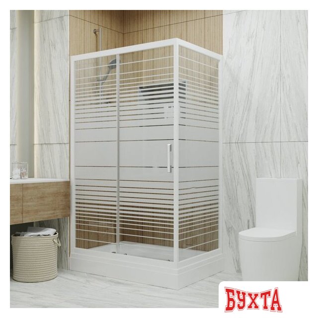 Душевая стенка Triton Фьюжн 800 (белый/полосы) 3