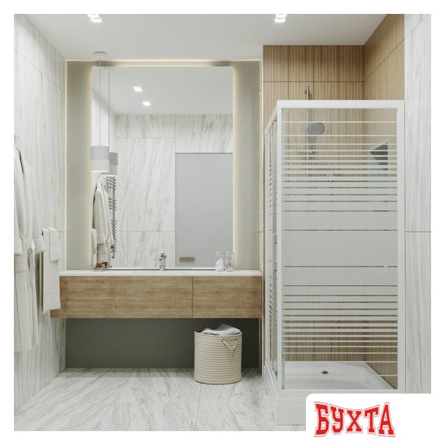 Душевая стенка Triton Фьюжн 800 (белый/полосы) 5