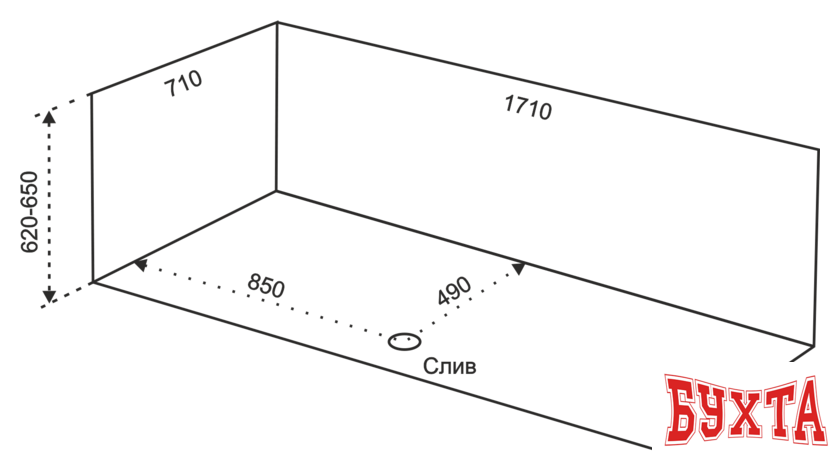 Ванна Eurolux Сибарис 170x70 4
