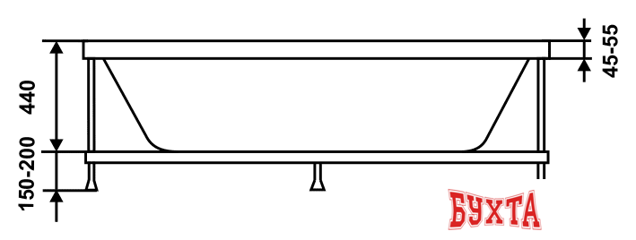 Ванна Eurolux Сибарис 170x70 5