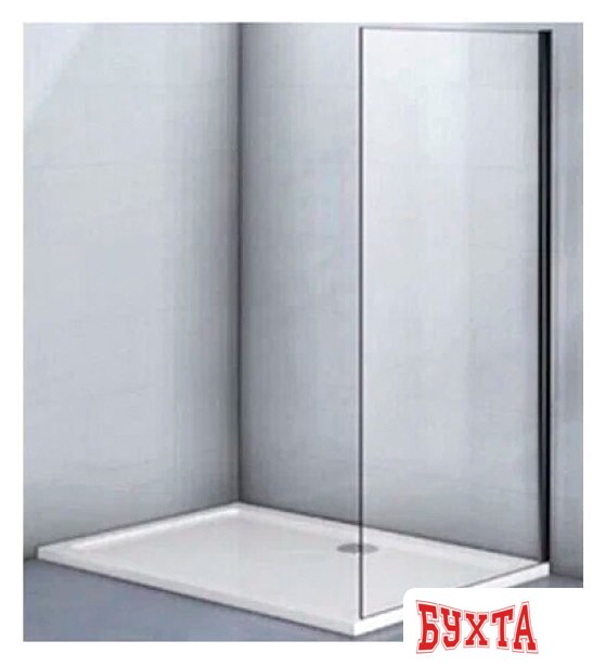 Душевая стенка Veconi 80x195 KP12B-80-01-C7 (стекло прозрачное/черный)