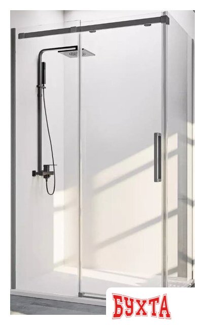 Душевой уголок Veconi 120x90 RV070GR-12090-01-C4 (стекло прозрачное/брашированный графит) 1