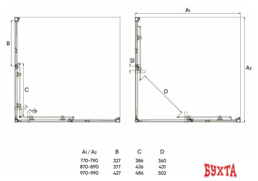 Душевой уголок Veconi RV-47 RV47-90-01-C4 4