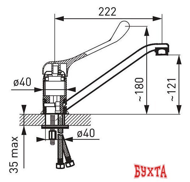 Смеситель Ferro Padwa Medico BTPM4 2