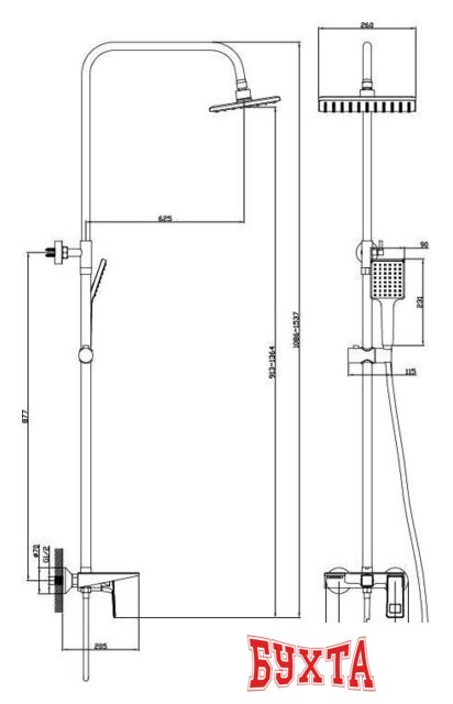 Душевая система Diadonna Д80-335116 4