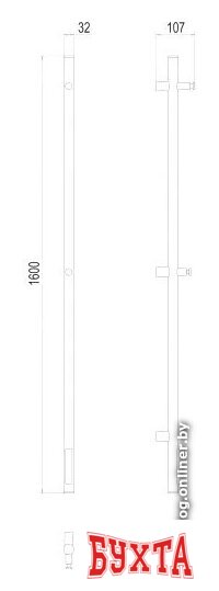 Полотенцесушитель TERMINUS Стойка Uno Круг 160 электро 3