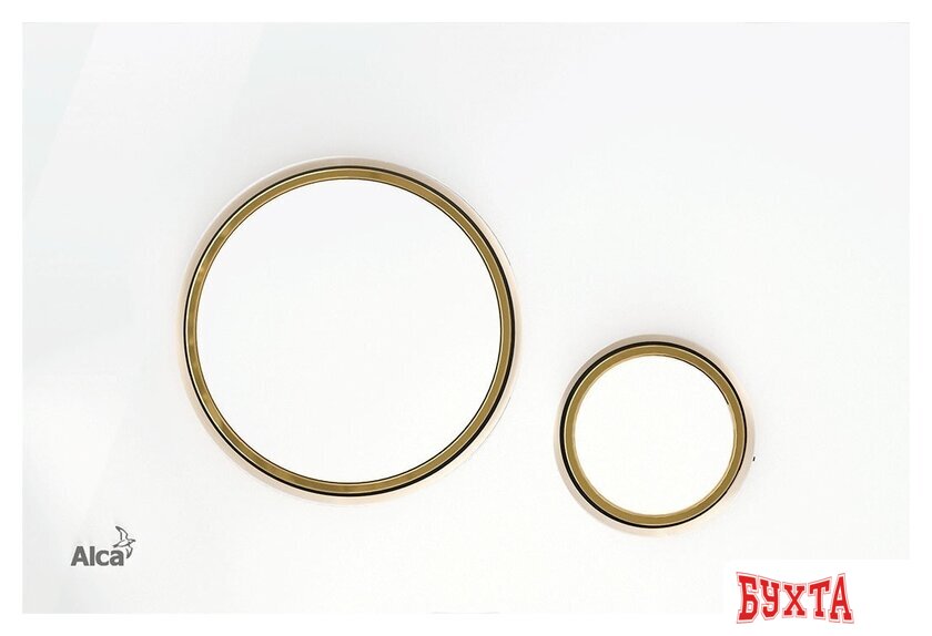 Панель смыва Alcaplast M775 (белый/золотистый)