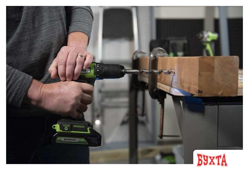 Ударная дрель-шуруповерт Greenworks GD24DD60 3704107 (без АКБ) 2