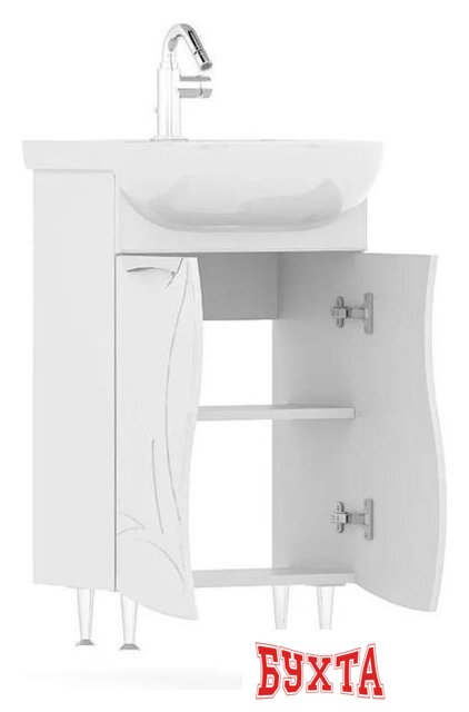 Мебель для ванных комнат Volna Тумба Adel 50.2D с умывальником Ладога 2