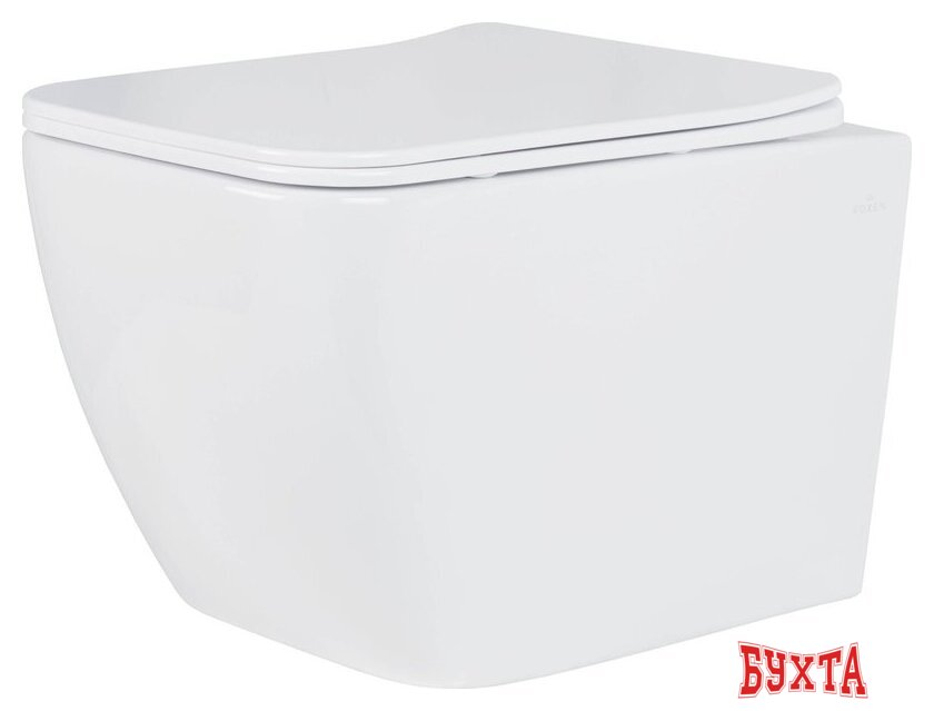 Унитаз подвесной Roxen Cube One Rimless 6 в 1 StounFix Dual Fresh 506802 (кнопка: черный матовый) 4