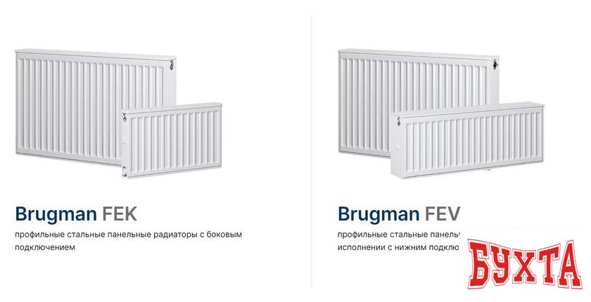 Стальной панельный радиатор Brugman Tип 22 300x100x1400 FEK220301401UBY (боковое подключение) 3