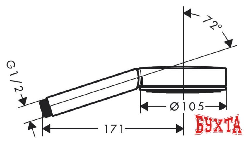 Душевая лейка Hansgrohe Pulsify S 105 1jet 24120000 (хром) 2