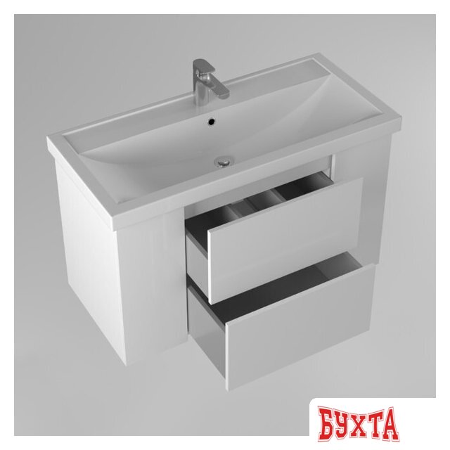 Мебель для ванных комнат Briz Тумба с умывальником Риччи 100 Фостер 360 03-20100-06 00 БЕЛ 3