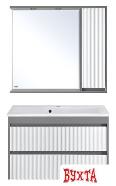 Мебель для ванных комнат Brevita Шкаф с зеркалом Balaton 90 BAL-04090-01-01П 2
