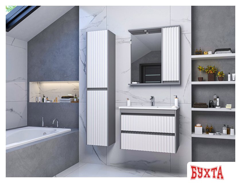 Мебель для ванных комнат Brevita Шкаф с зеркалом Balaton 90 BAL-04090-01-01П 4