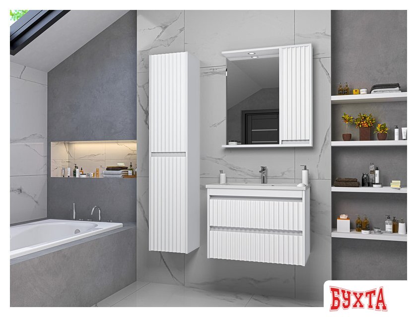 Мебель для ванных комнат Brevita Шкаф с зеркалом Balaton 65 R BAL-04065-01-П 5