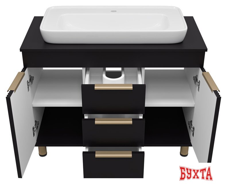 Мебель для ванных комнат Brevita Тумба под умывальник Enfida 100 ENF-06100-0243Я 3