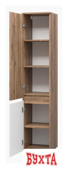 Мебель для ванных комнат Brevita Шкаф-пенал Dakota 35 DAK-050350-19/01Л (белый/темное дерево) 3