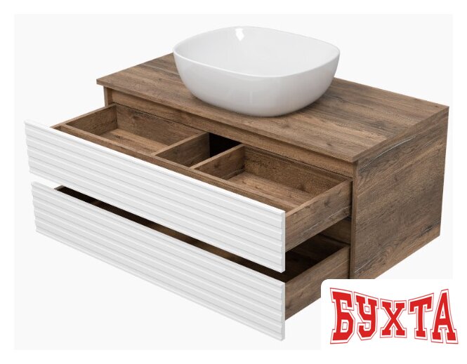Мебель для ванных комнат Brevita Тумба под умывальник Dakota 100 DAK-09100-19/01-2Я 4