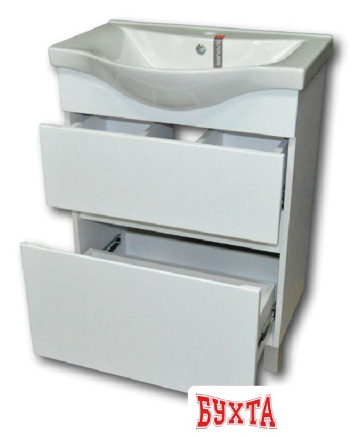 Мебель для ванных комнат Гамма Тумба с умывальником Р25оФ8-У65 Альбатрос-10065 (белый) 2