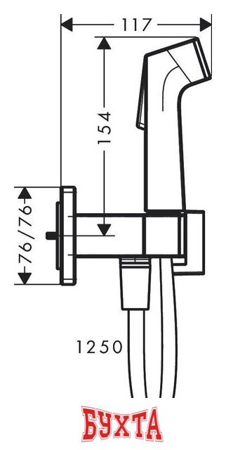 Гигиенический душ Hansgrohe Bidette 1jet E 29233000 2