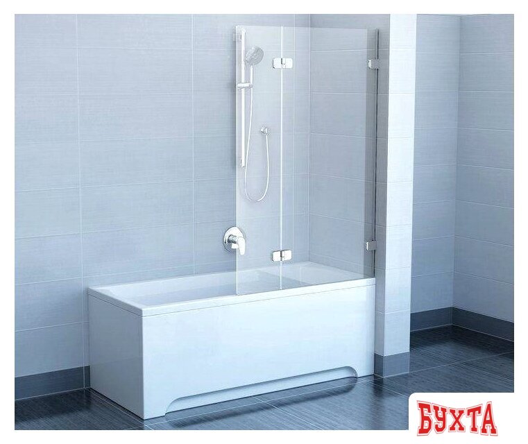 Стеклянная шторка для ванны Ravak Brilliant BVS2-100 L 7ULA0A00Z1+D01000A072 2
