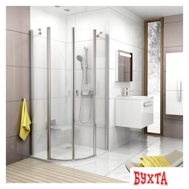 Душевой уголок Ravak Chrome CSKK4 80x80 (прозрачный/белый) 3