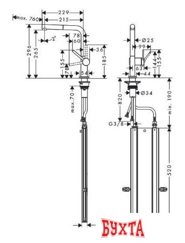 Смеситель Hansgrohe Talis M54 72809000 2