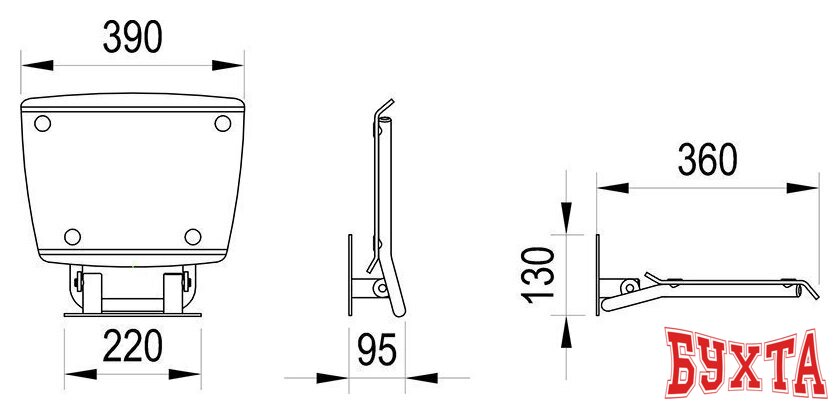 Сиденье для душа Ravak B8F0000052 2