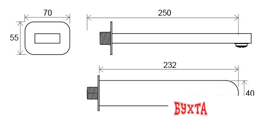 Излив Ravak CR 027.00 [X07P113] 2