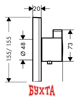 Смеситель без скрытого механизма Hansgrohe ShowerSelect Highflow 15760000 4