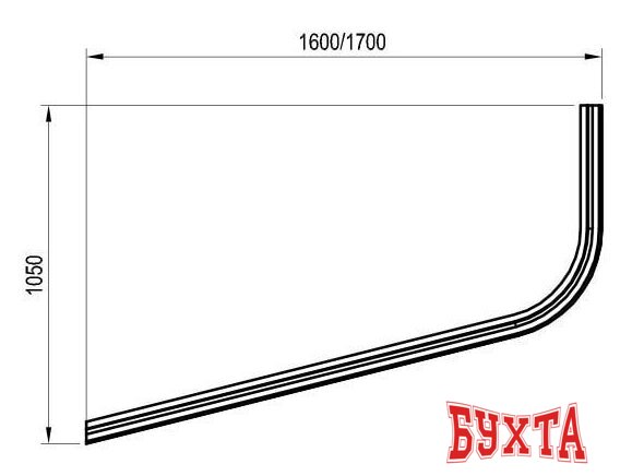 Фронтальный экран под ванну Ravak A Chrome 170x105 L CZA3100A00 3