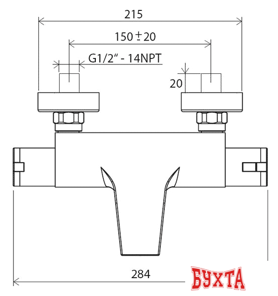 Смеситель Ravak TE 082.00/150 [X070046] 5