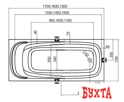 Ванна Ravak Vanda II 170x70 CP21000000 4