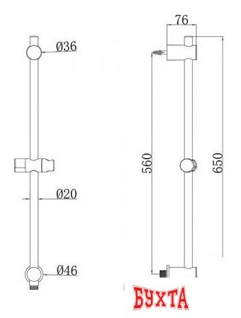 Душевая штанга Ravak 975.01 X07P366 2