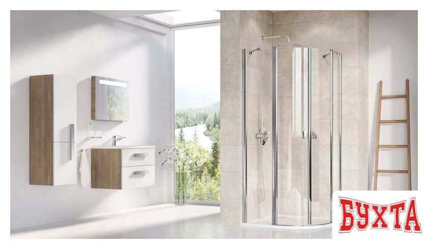 Душевой уголок Ravak Chrome CSKK4 90x90 (прозрачный/сатин) 2