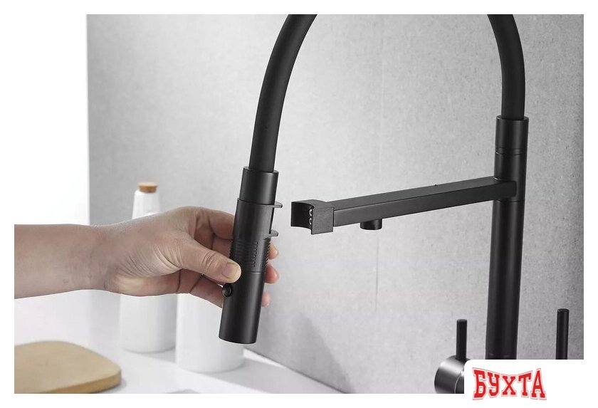 Смеситель Rose R958H (черный) 5