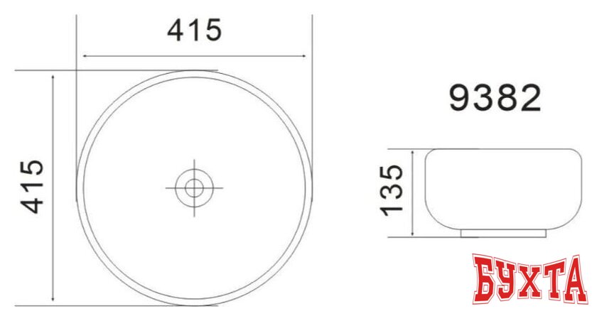 Умывальник Axus 41.5 9382 3