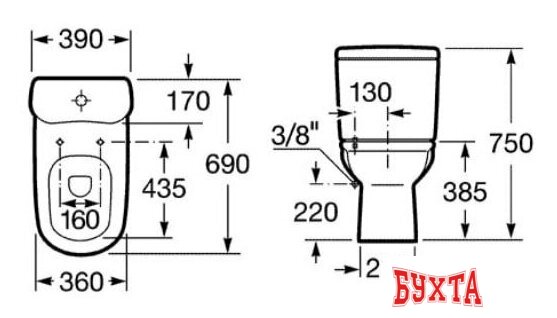 Бачок для унитаза Roca Giralda 341469000 2