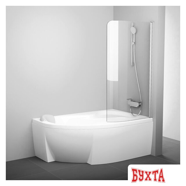 Стеклянная шторка для ванны Ravak Rosa CVSK1 160/170 (сатин/прозрачное) правая