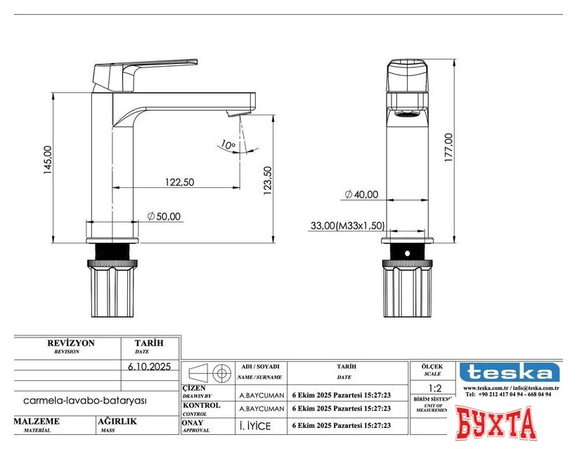 Смеситель Teska Carmela LB5067 (черный) 3