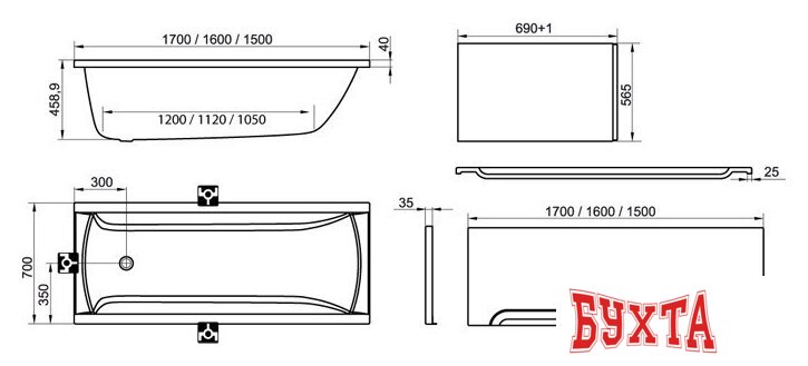 Ванна Ravak Classic 160x70 2
