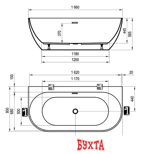 Ванна Ravak Freedom W 166x80 5
